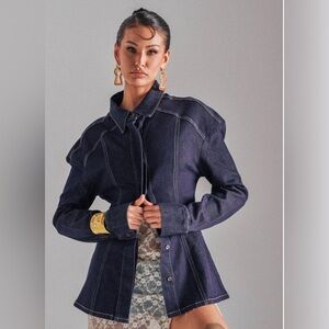 Urban Revivo Dark Blue Denim Button Up Top US 14